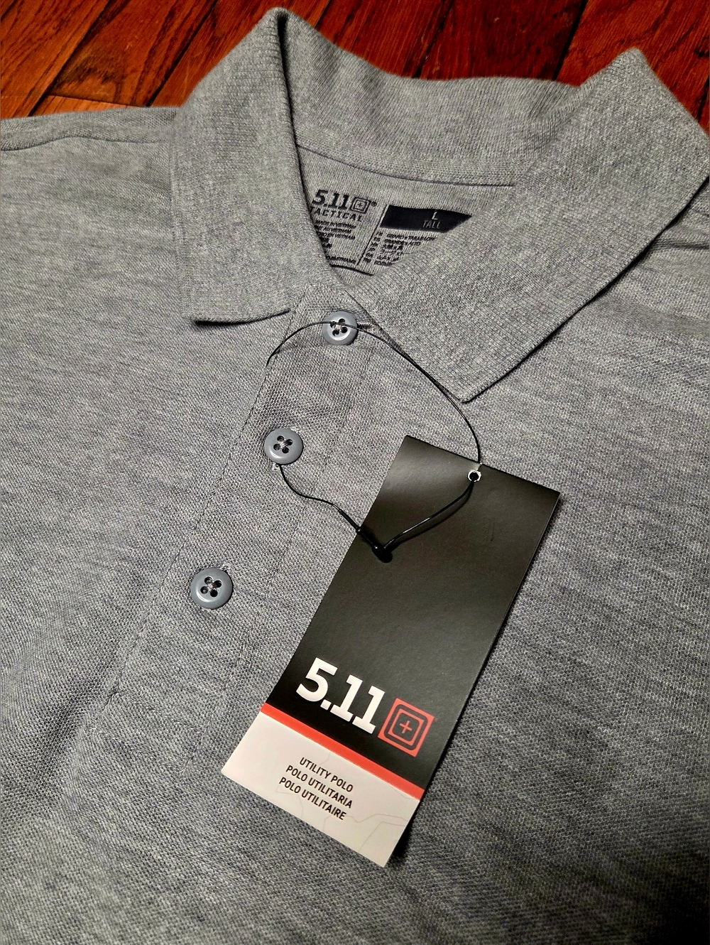NEW 5.11 Tactical Utility Large Tall 41180T Heather Grey NWT Polo Shirt A4